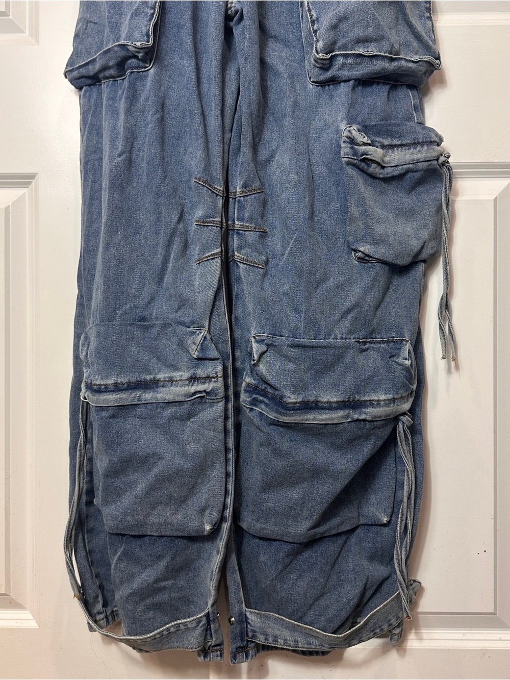 Steve Madden Duo Denim Zara Blue Denim Strapless Jumpsuit - Picture 5 of 14